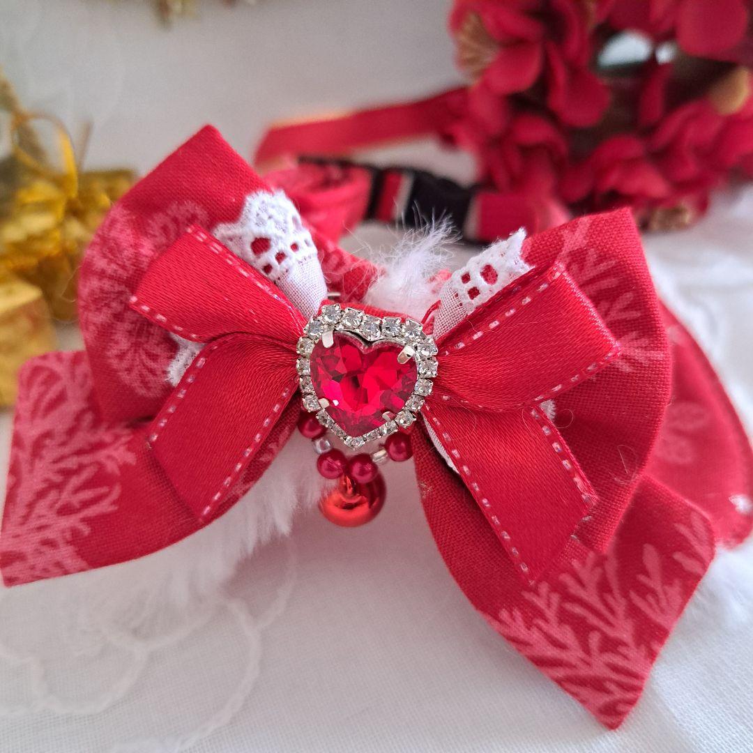 あいら、クリスマスシリーズ(スノーフレーク)わんちゃん猫ちゃん用襟つき首輪