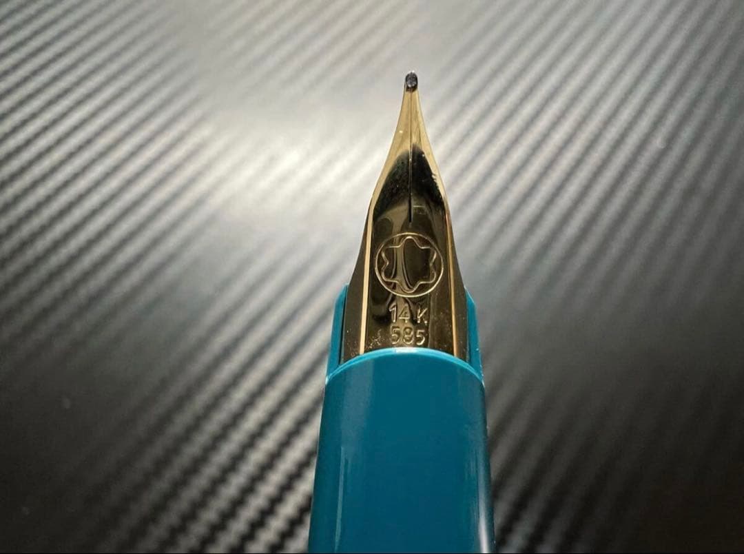 美品 モンブラン 万年筆 ジェネレーション ターコイズ F 細字