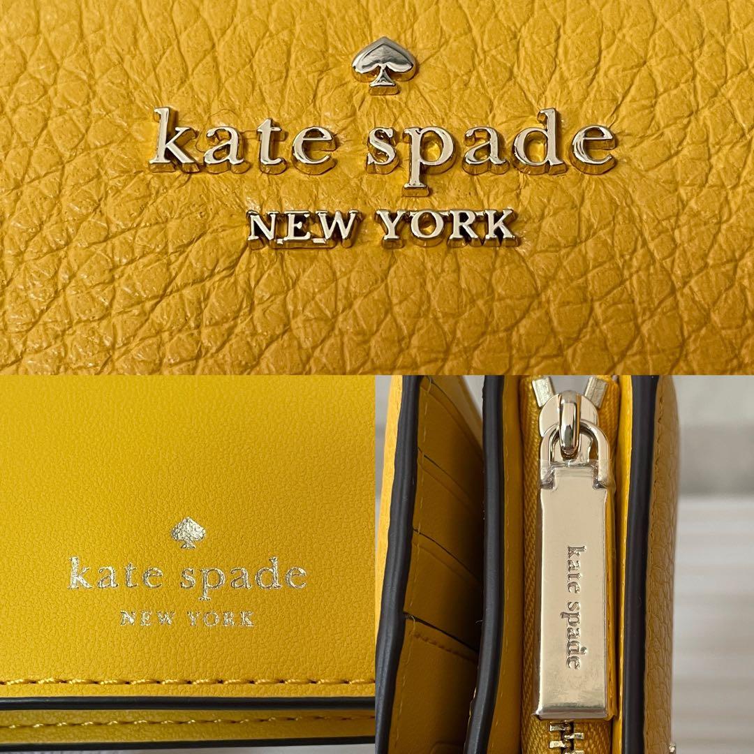 早い者勝ち！訳あり新品 kate spade 二つ折り財布 イエロー