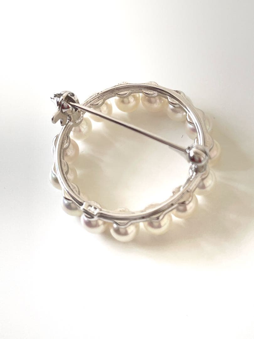 美品 MIKIMOTO ミキモト サークル パールブローチ アコヤ 真珠