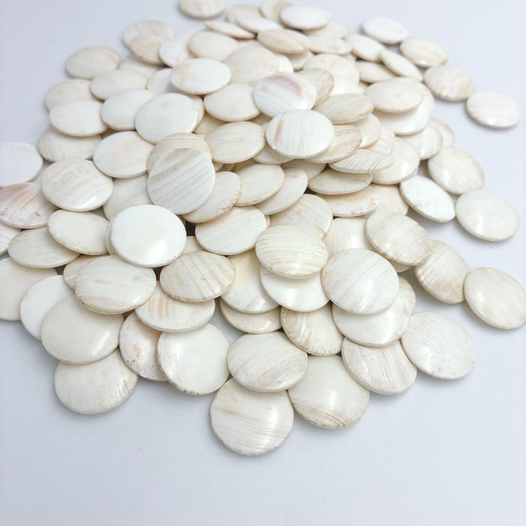 【希少】本蛤（はまぐり）碁石 20号 21号 薄型 和囲碁 石 白石 黒石