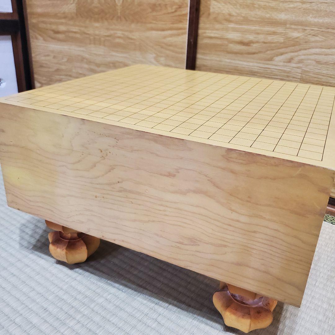 【状態良好】碁盤 脚付き へそあり 無垢盤 5寸8部 高級囲碁盤