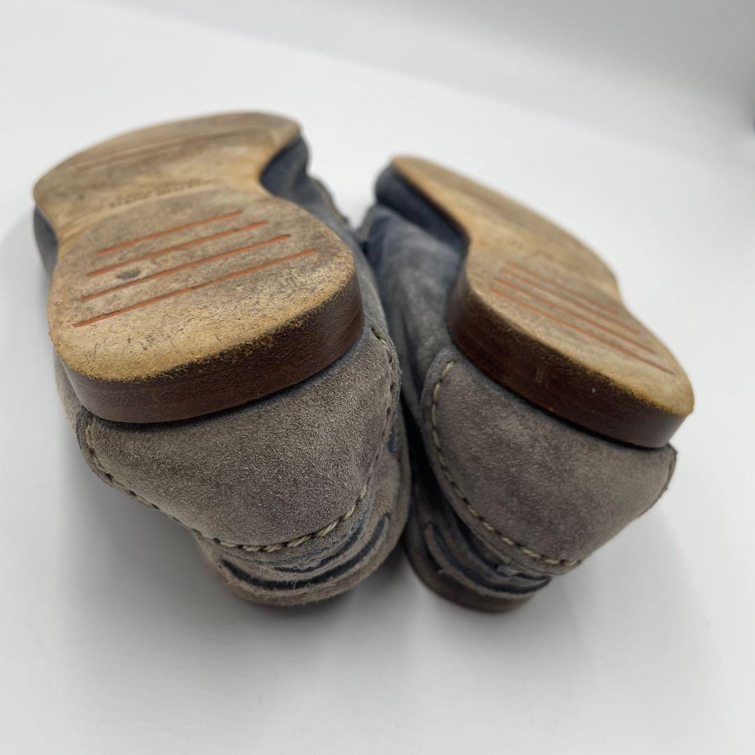 【美品】HERMES スウェード　モカシン　ドライビングシューズ　グレー26cm