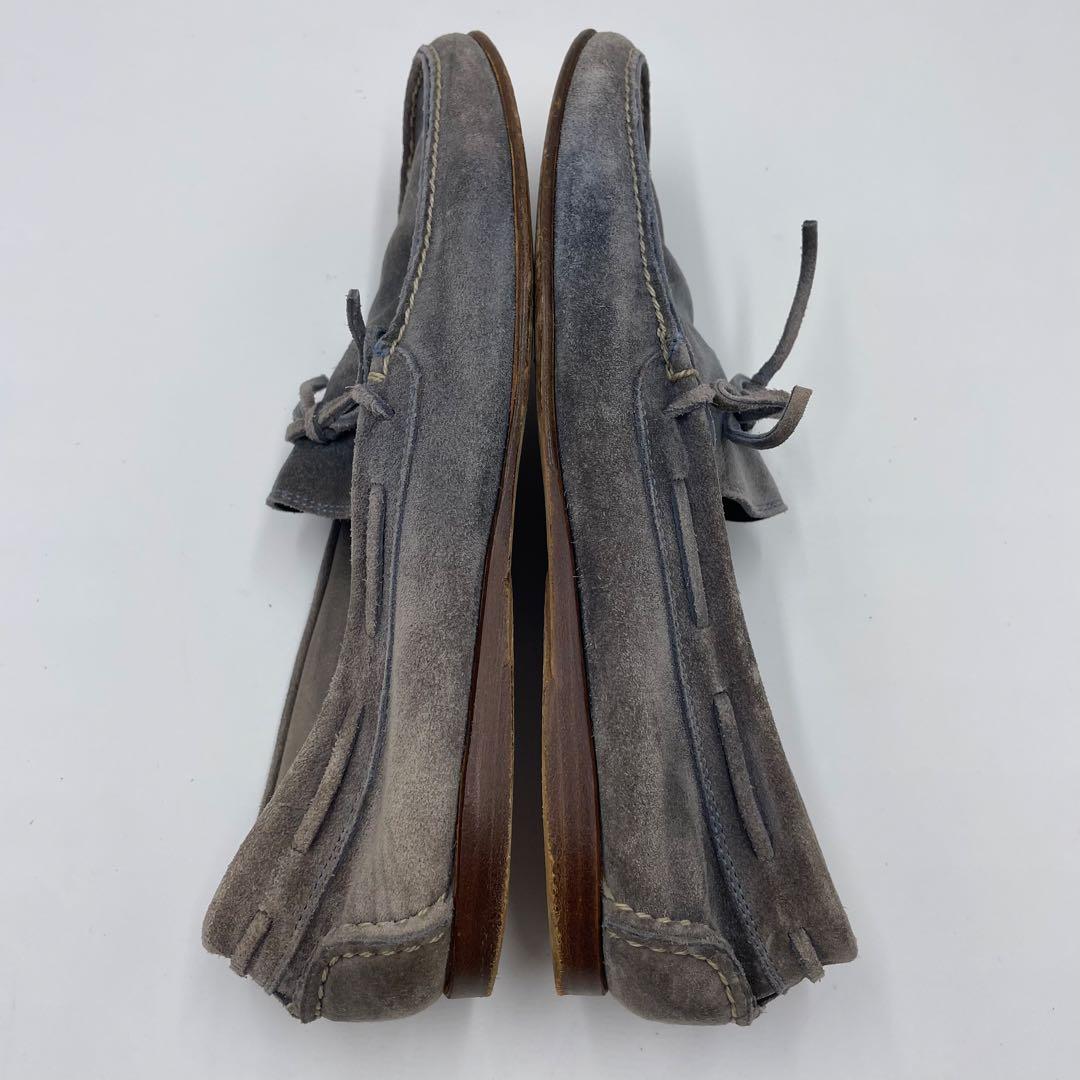 【美品】HERMES スウェード　モカシン　ドライビングシューズ　グレー26cm