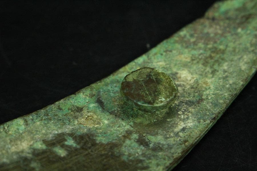 中国美術 戦国 青銅 帯駒 古美術(K-LC965)