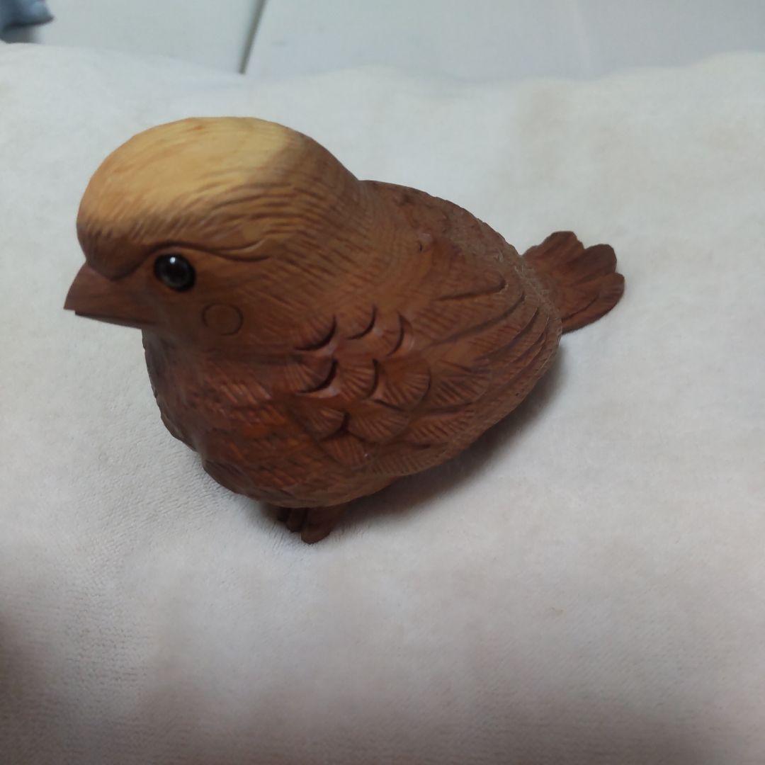 1./18セール木彫り 谷口彫刻 雀