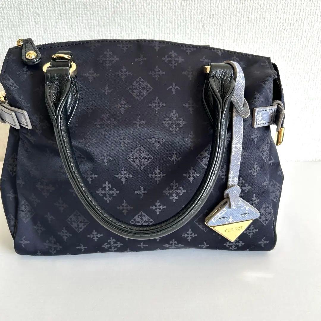 ラシット russet ショルダーバッグ 2way バイカラー　総柄　美品