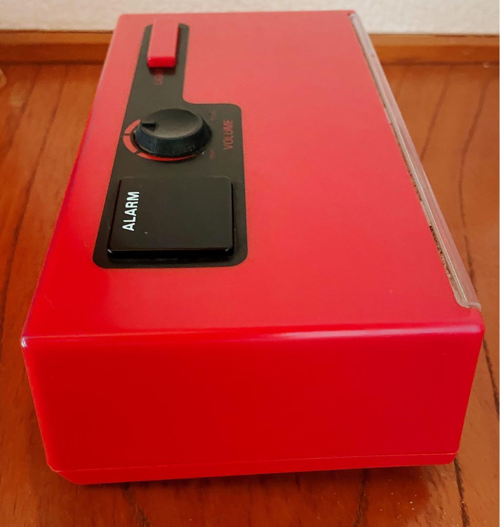 CITIZEN★シチズン★デジタル アラーム パタパタ時計 置時計/赤 稼働品