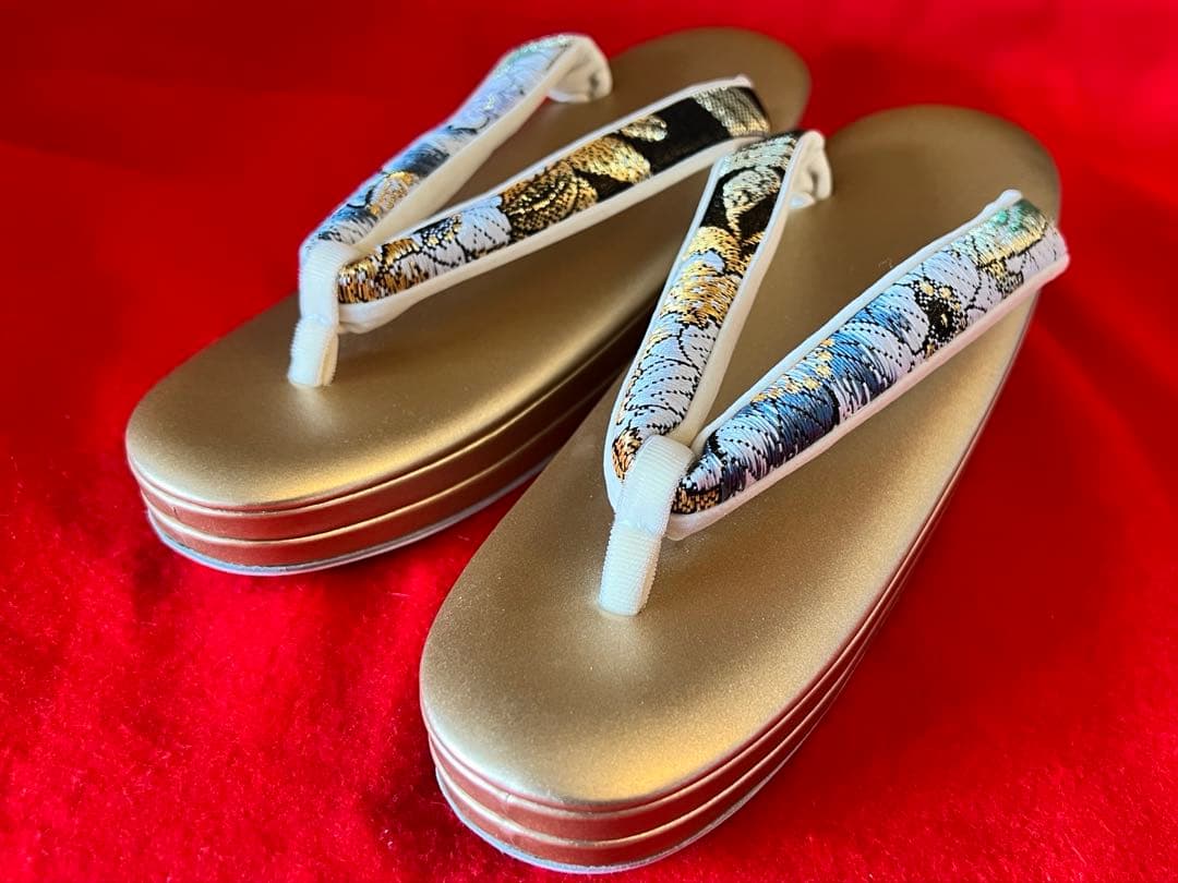 【未使用品】金鶴 西陣織 和装用バッグと草履