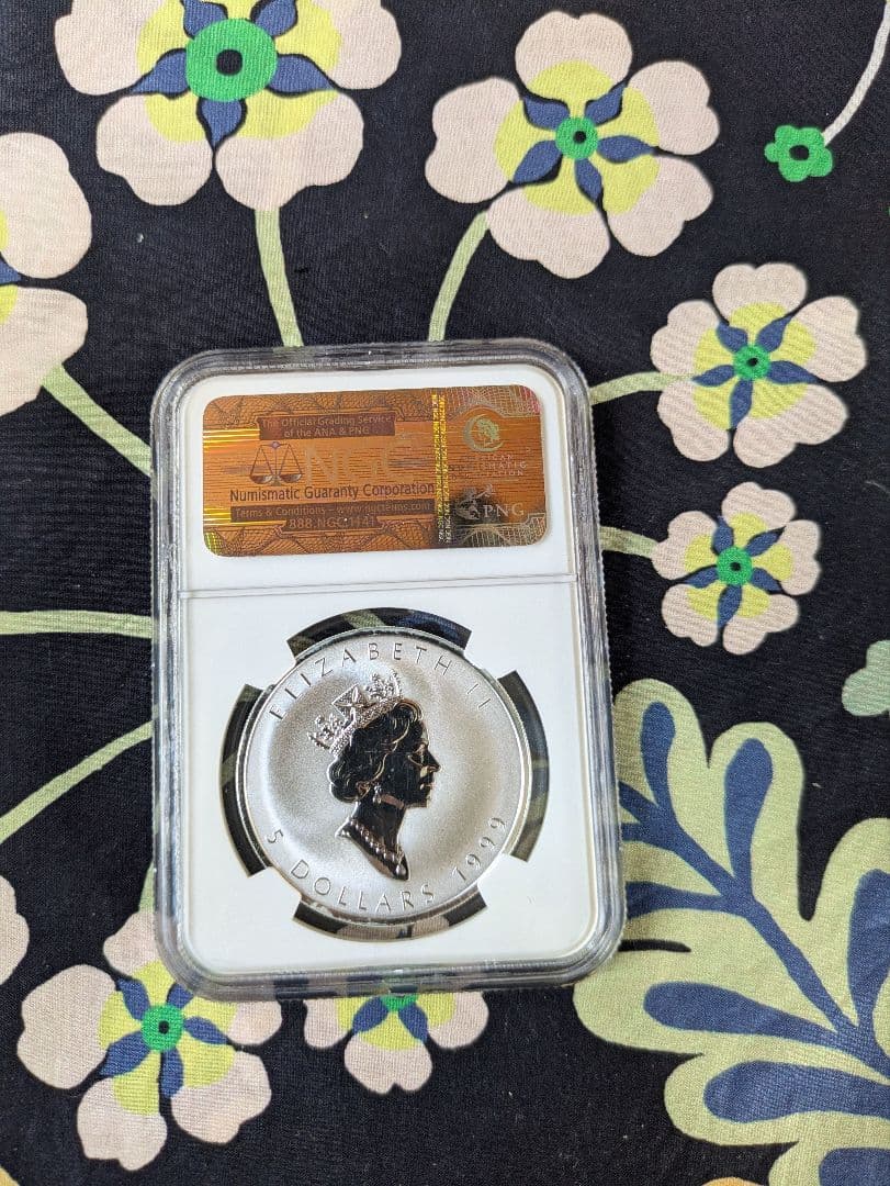 マ*生様 1999 カナダ メイプルリーフ 銀貨 $5 ウサギ デザイン