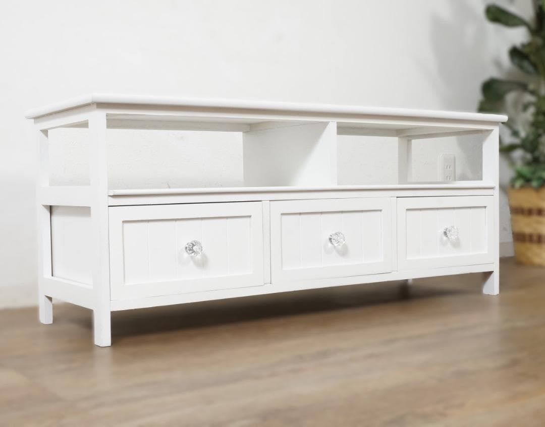 フォロー割【新品】フェミニン　テレビ台　クリスタル調ハンドル アウトレット