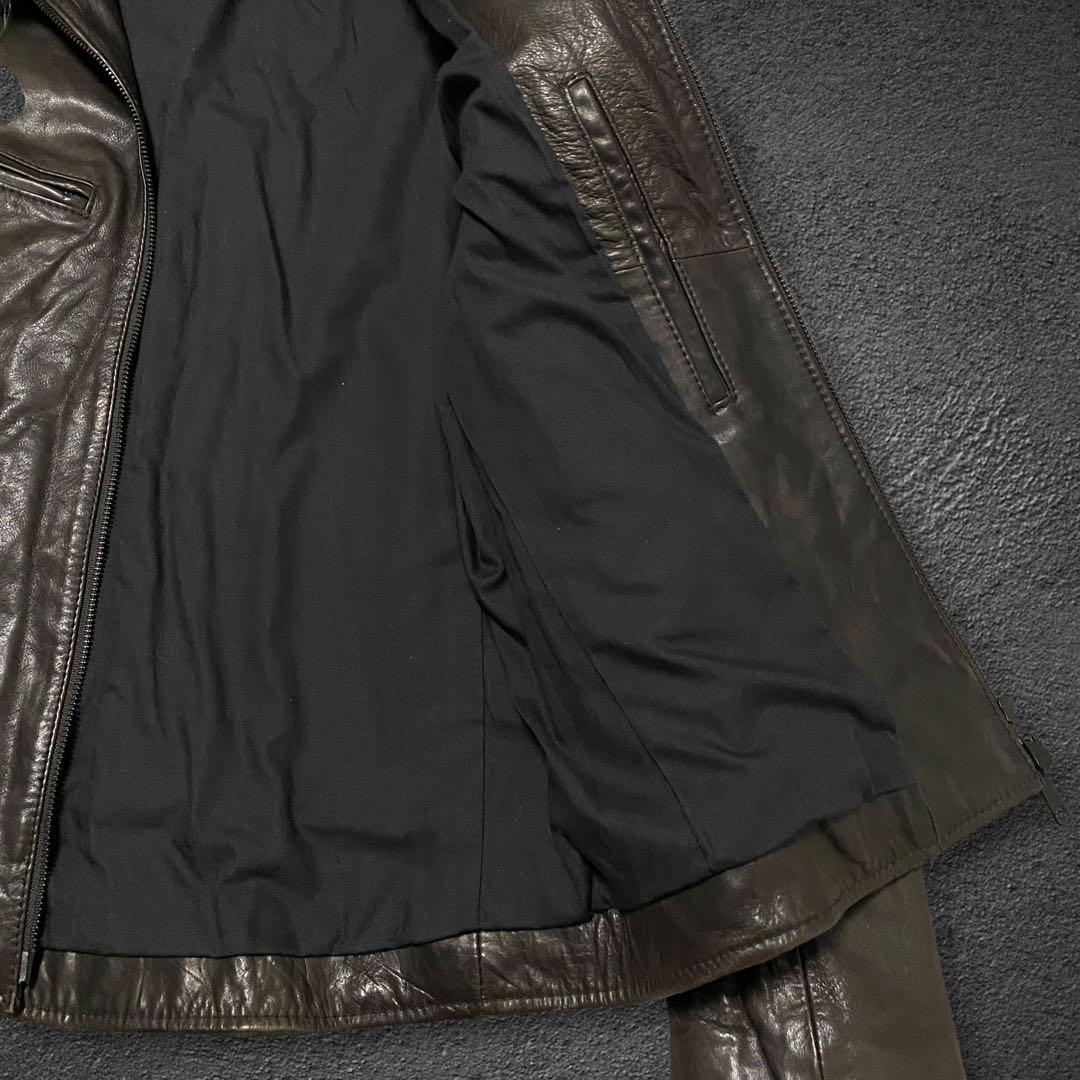 ジャケット・アウター nano universe fur leather biker jacket