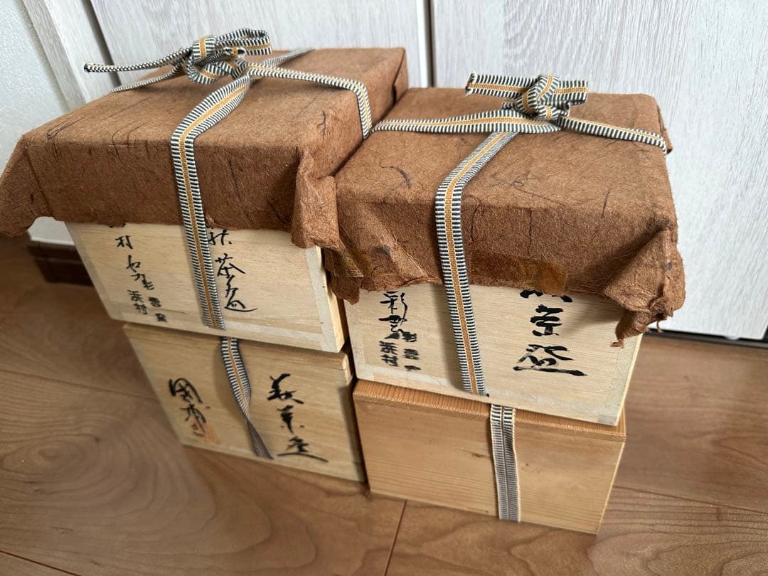 茶道 茶碗×4 箱・説明付属　まとめ売り　工芸品