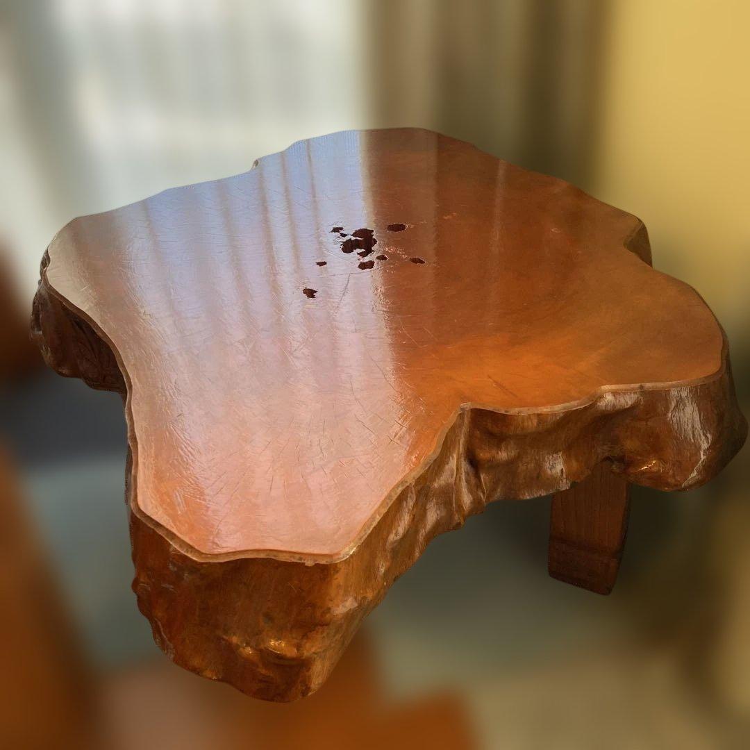 ☆木製 不規則形状 座卓テーブル　直接引き取りorたのめる便（送料別です）