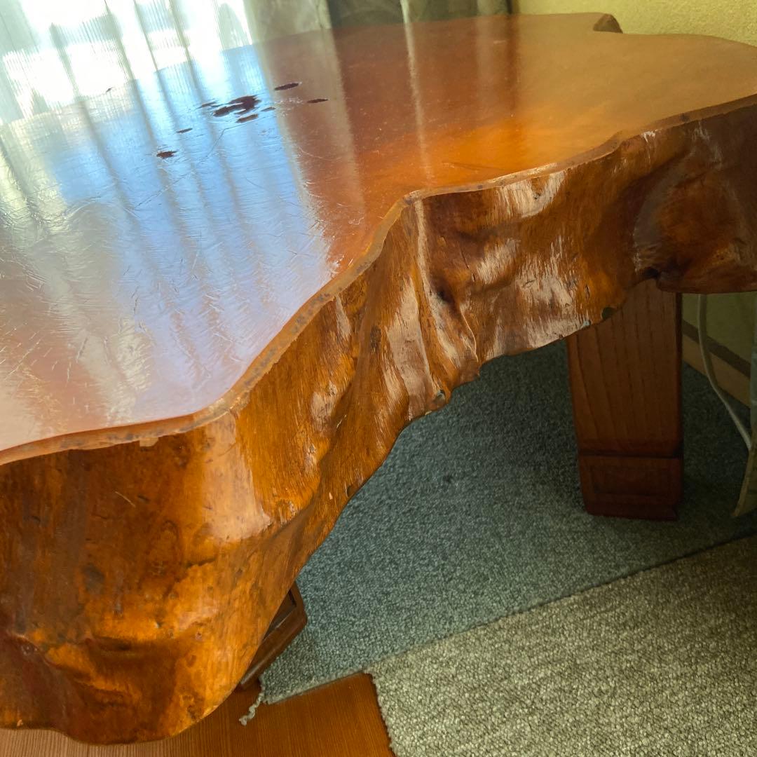 ☆木製 不規則形状 座卓テーブル　直接引き取りorたのめる便（送料別です）