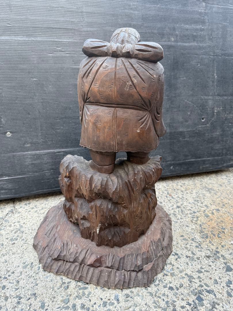 七福神 木製 惠比寿 大黒天 清光 笑顔の人物像 魚付き