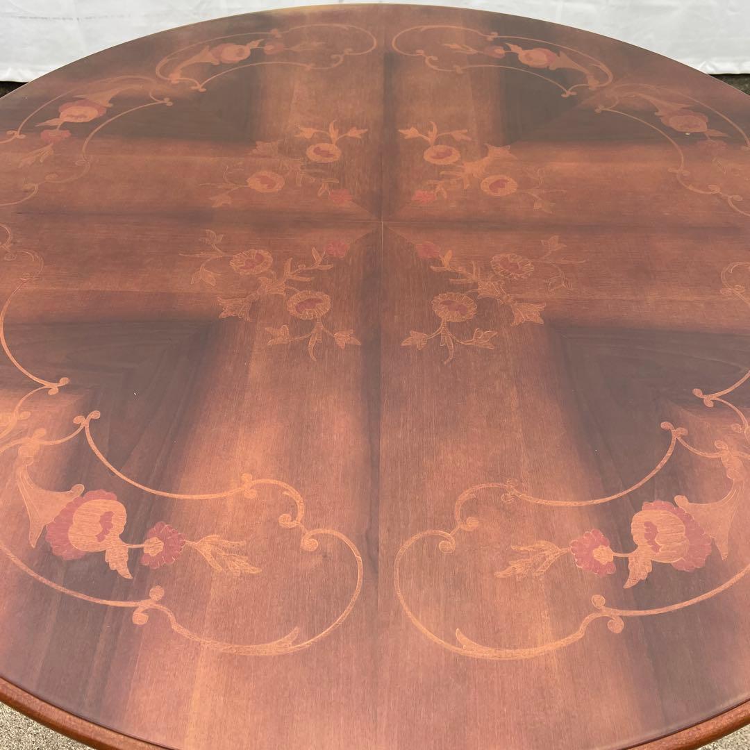 S*i様 アンティーク風 丸型 ダイニングテーブル 木製 堀あり 美品