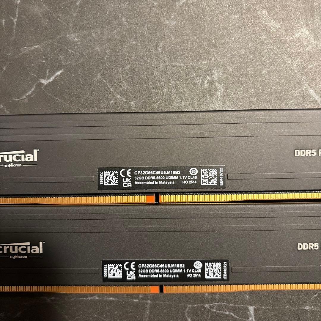Crucial DDR5 Pro メモリー 64GB（32GB × 2）