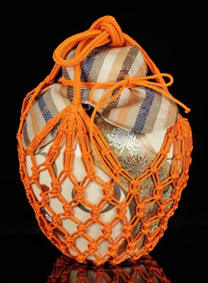 薩摩焼 【中野静鳳】茶道具 四君子絵 茶壺 飾壷 34㎝ 共箱付 古美術 骨董品