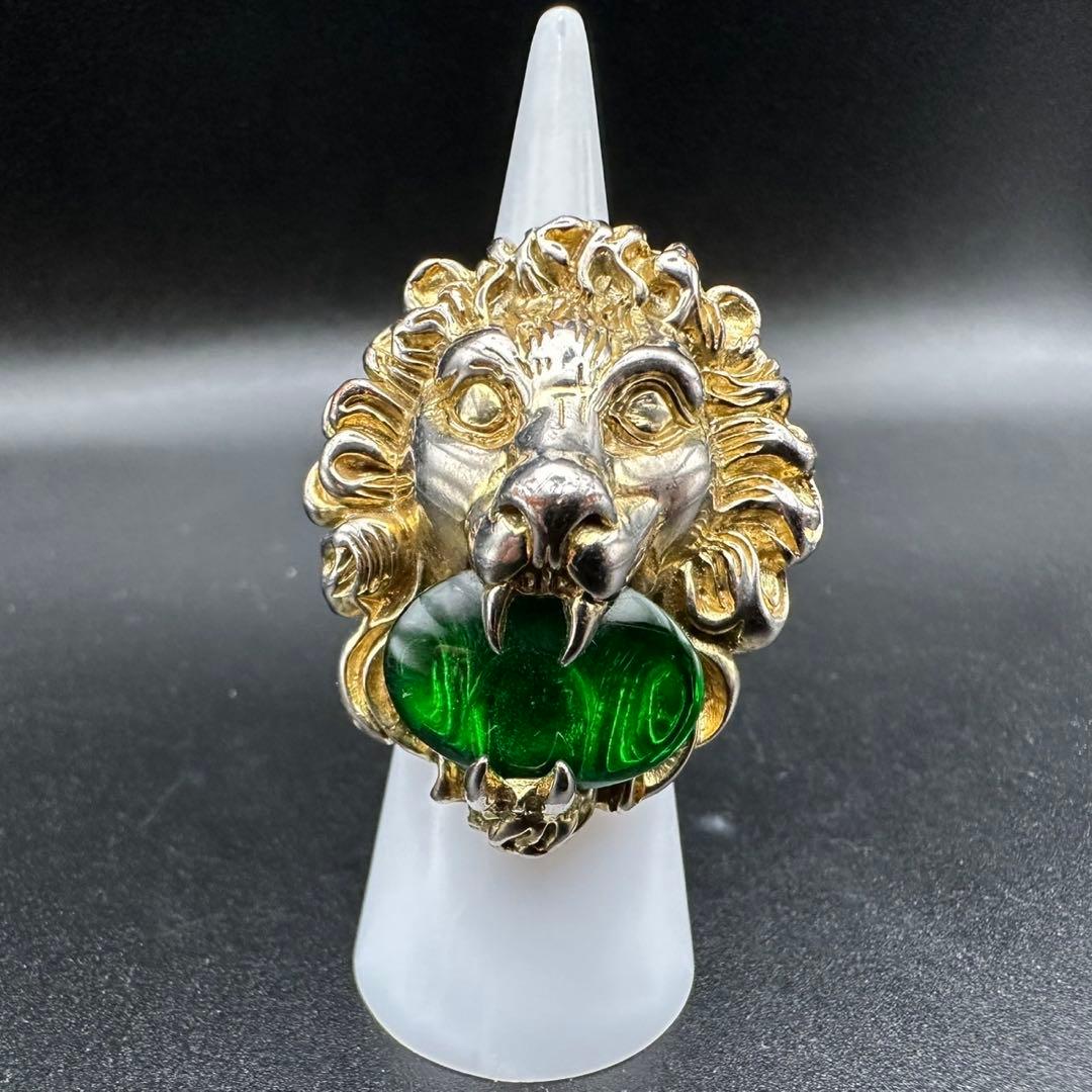 極美品✨　GUCCI　リング　指輪　ライオンヘッド　ロゴ　刻印　1334