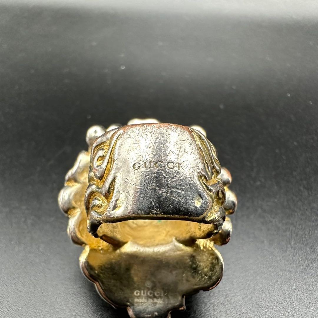 極美品✨　GUCCI　リング　指輪　ライオンヘッド　ロゴ　刻印　1334