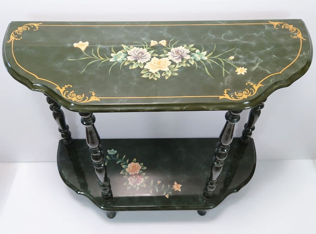 花柄コンソール テーブル 台 アンティーク家具【美品】