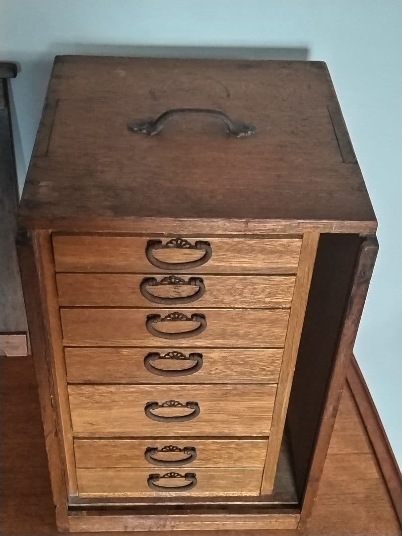 オカモチ木製引き出し式タンス 7段