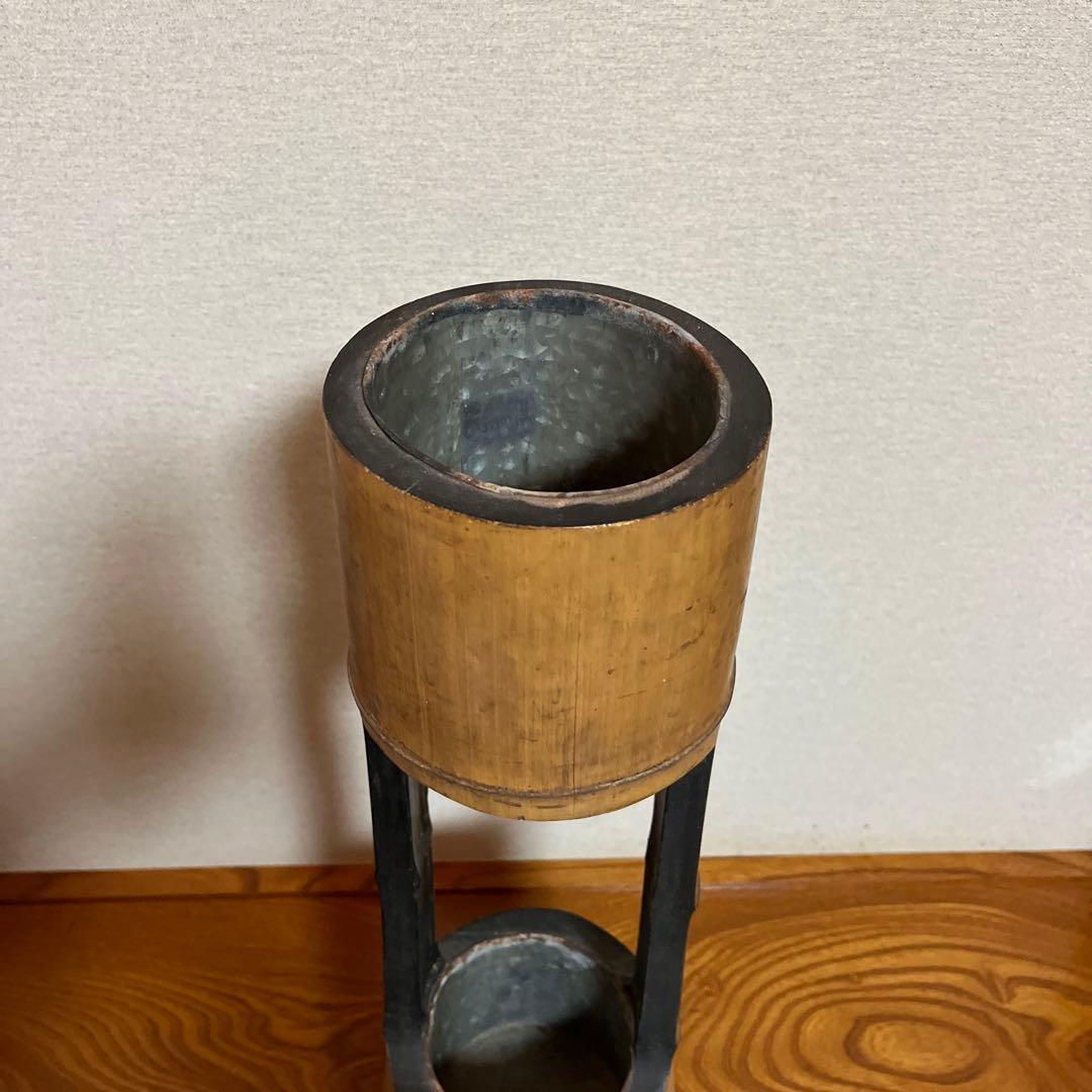 池坊　二重生　生花用花器　天然竹