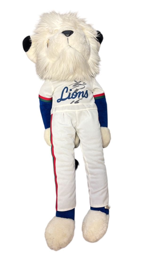 西武ライオンズ 創設レオ 1979 90㎝ぬいぐるみ 松沼雅之選手のサイン入り