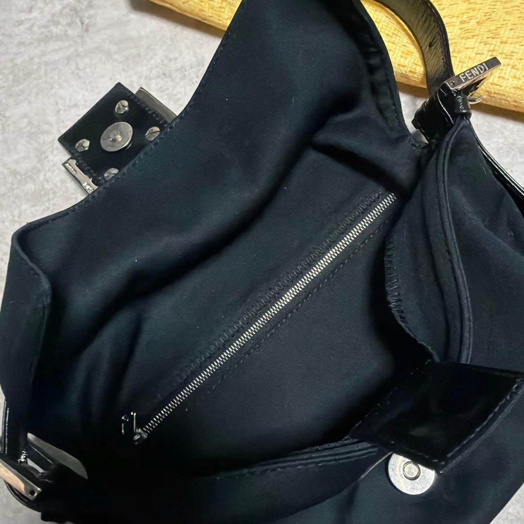 美品　FENDI フェンディ マンマバケット ハンドバッグ ブラック ジャージー