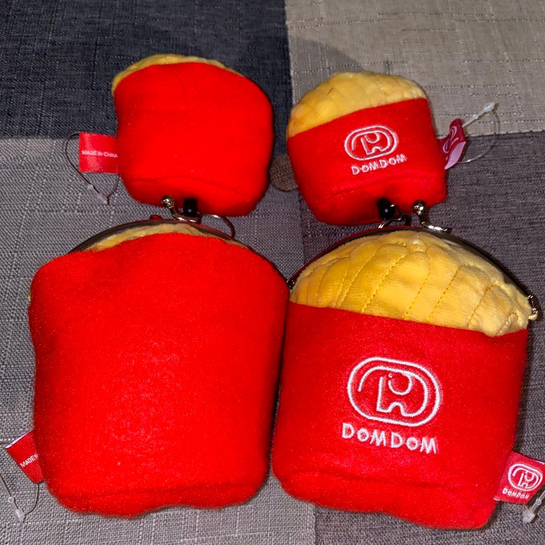 DOMDOM フライドポテト型キーホルダー2個&がま口ケース2個