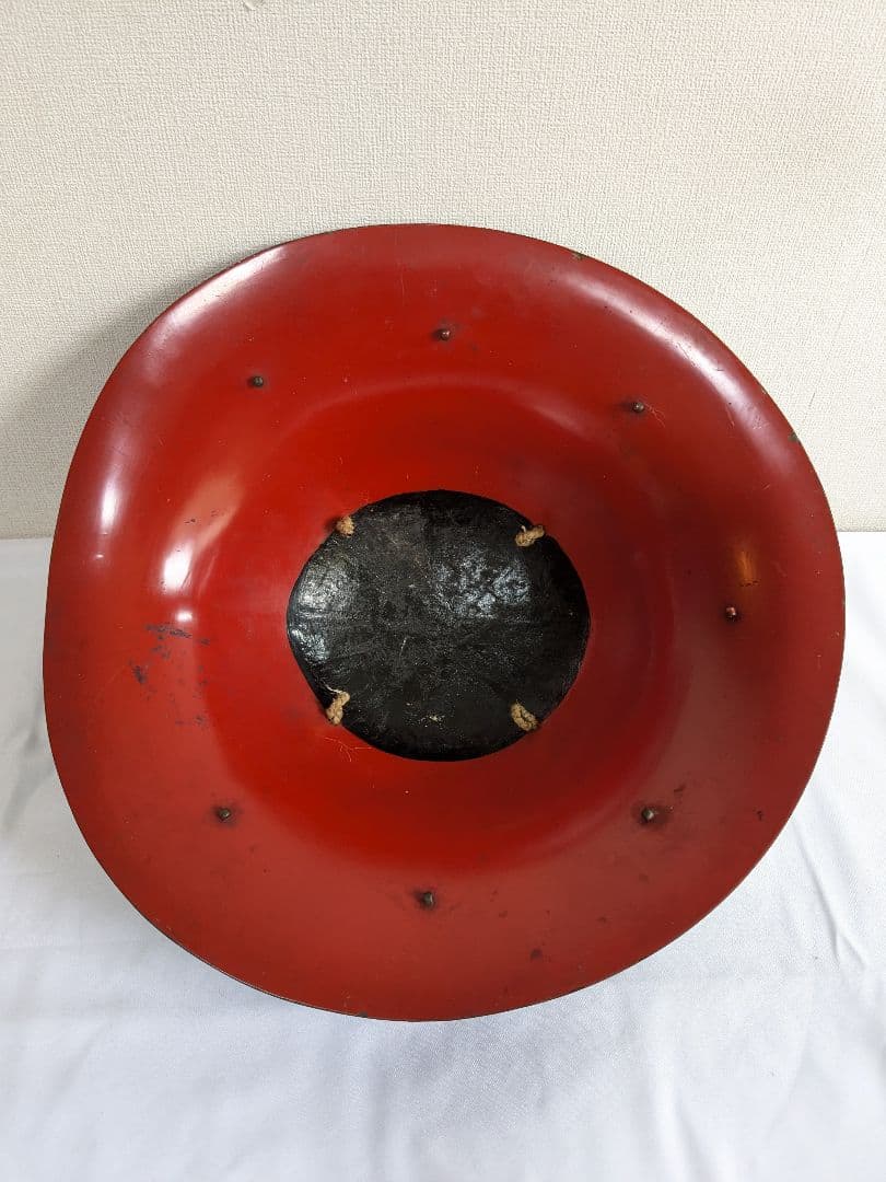 陣笠 木製 三ツ割菊 武士防具 ヴィンテージ