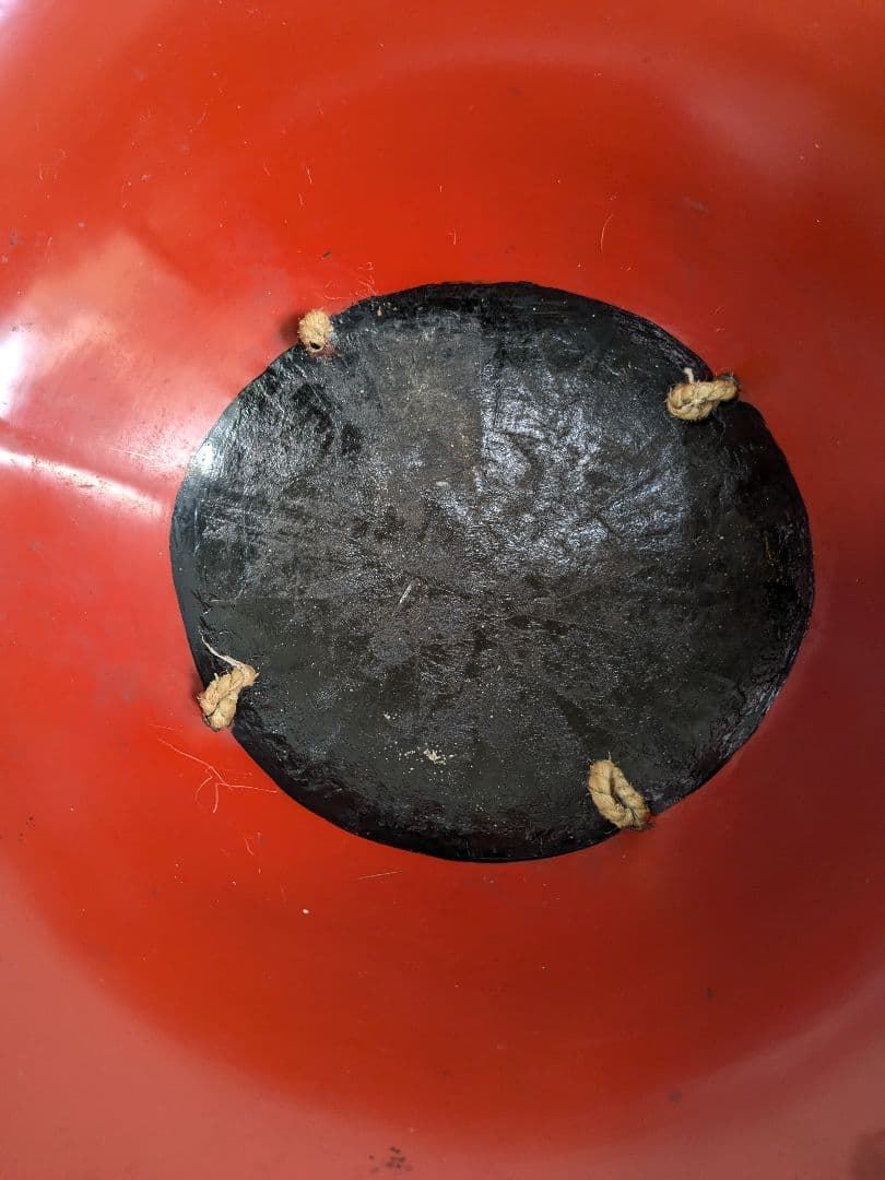 陣笠 木製 三ツ割菊 武士防具 ヴィンテージ