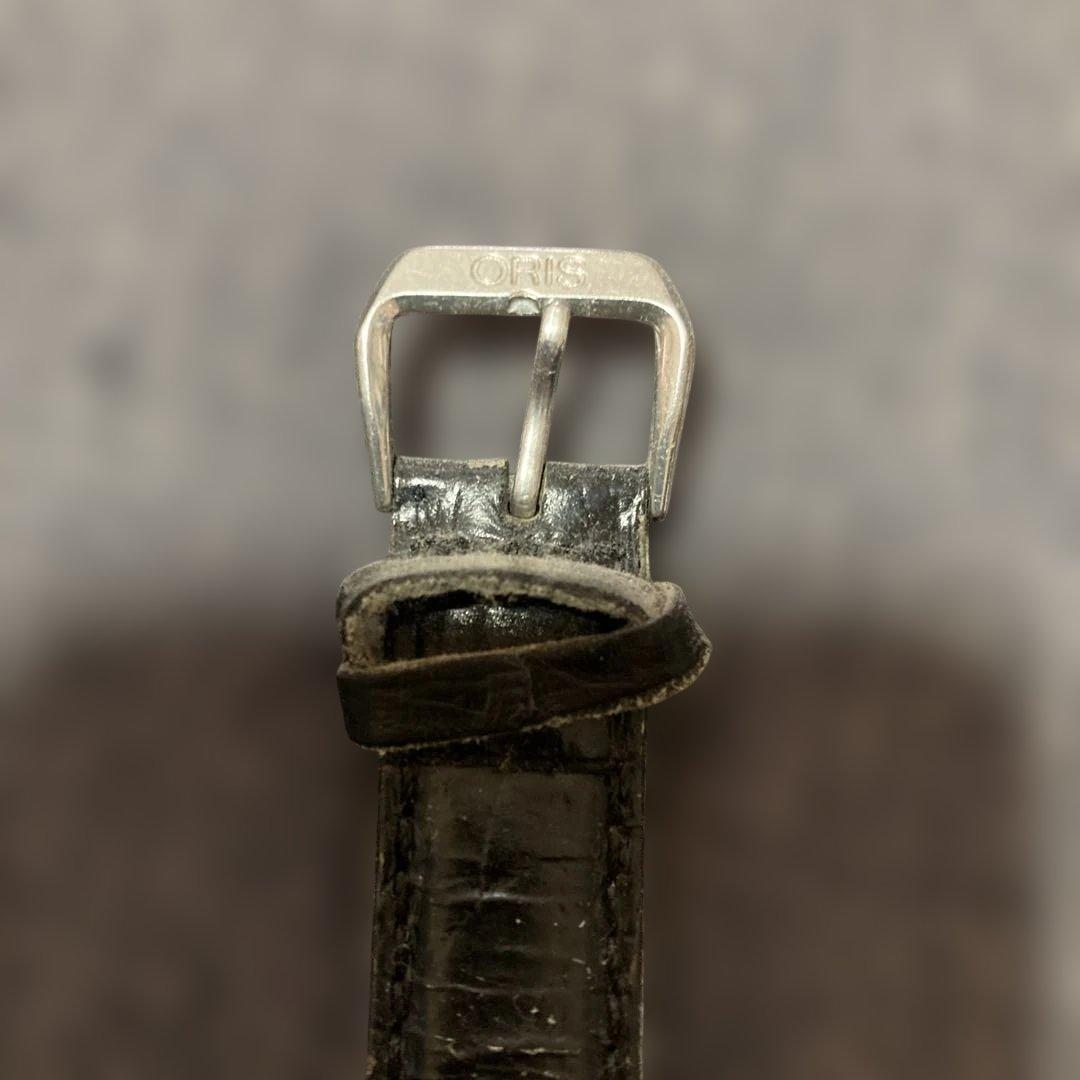 ORIS 自動巻き時計 シルバー文字盤 レザー