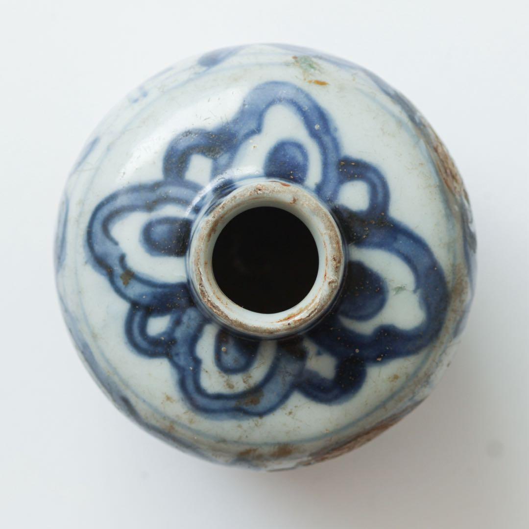 古染付　小壺　中国陶磁器　青花　青華