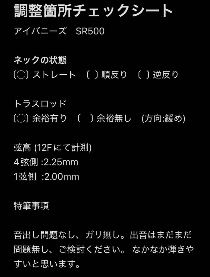 【調整済】IBanez SDGR SR500 バルトリーニ　エレキベース