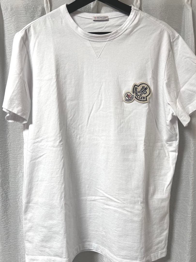MONCLER モンクレール ダブルロゴワッペン 半袖Tシャツ XXL ホワイト