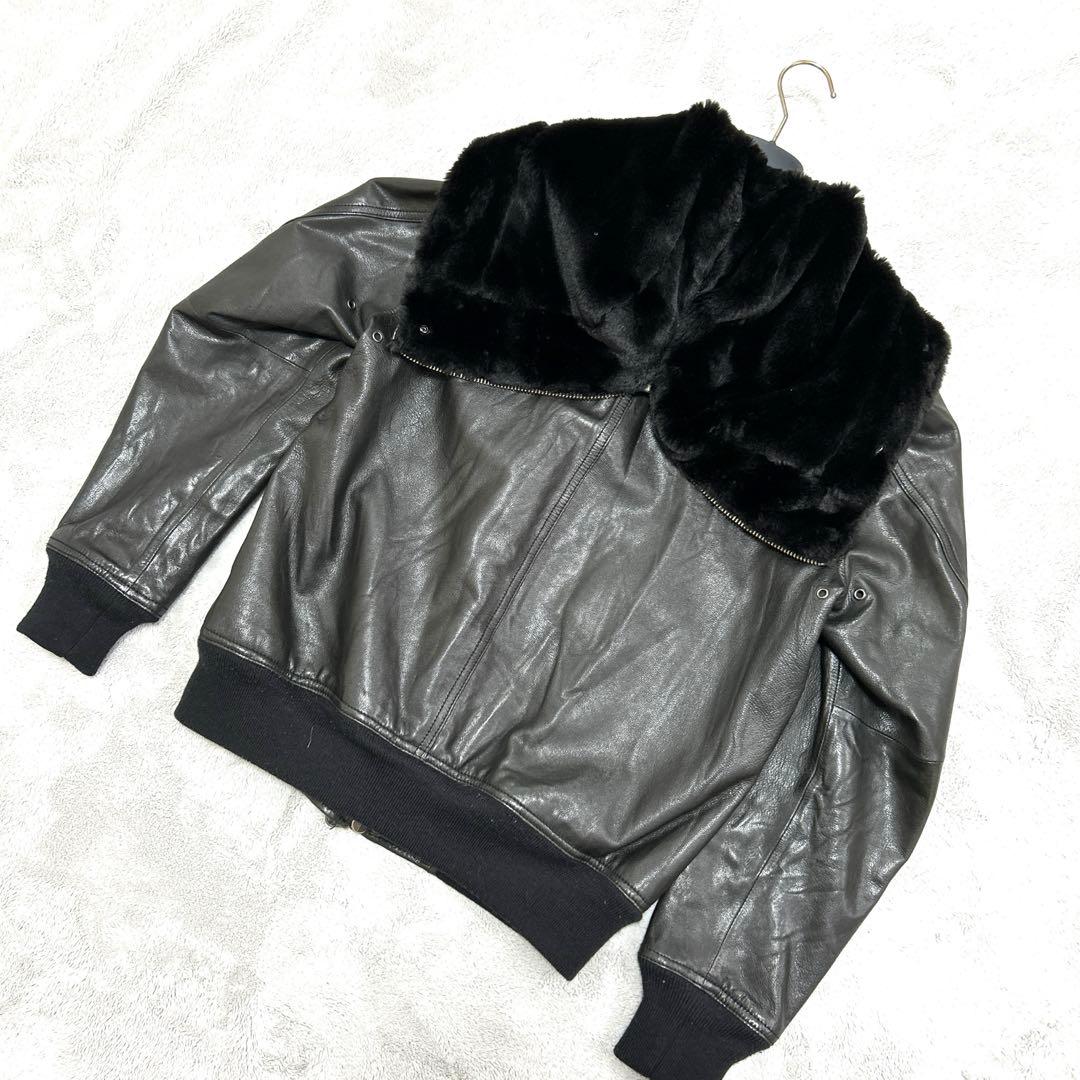 美品　The DUFFER ダファー　N2B フライトジャケット本革 山羊革　黒