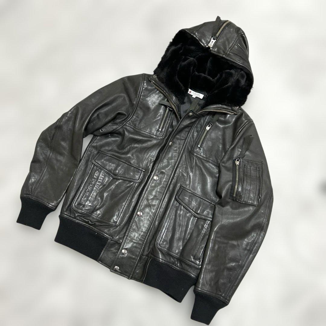 美品　The DUFFER ダファー　N2B フライトジャケット本革 山羊革　黒