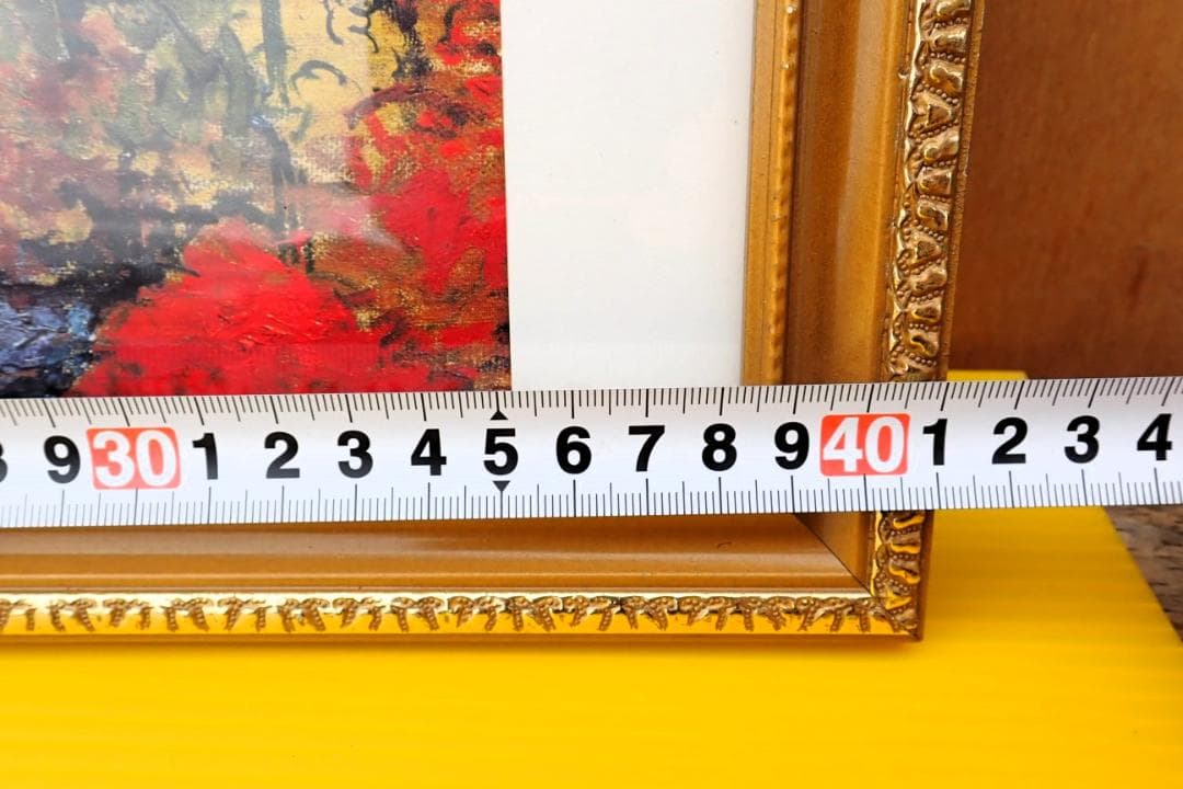 印象派風 収穫の風景 油彩調 複製画 額装