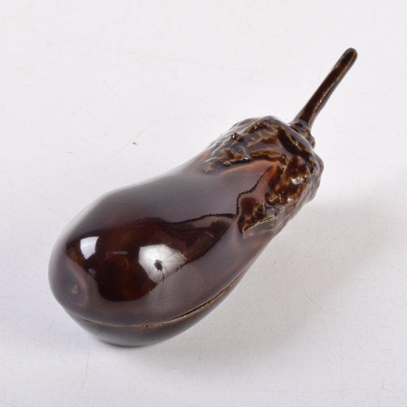 茶道具　山中塗　中村宗悦作　茄子　香合　共布共箱　V　8422