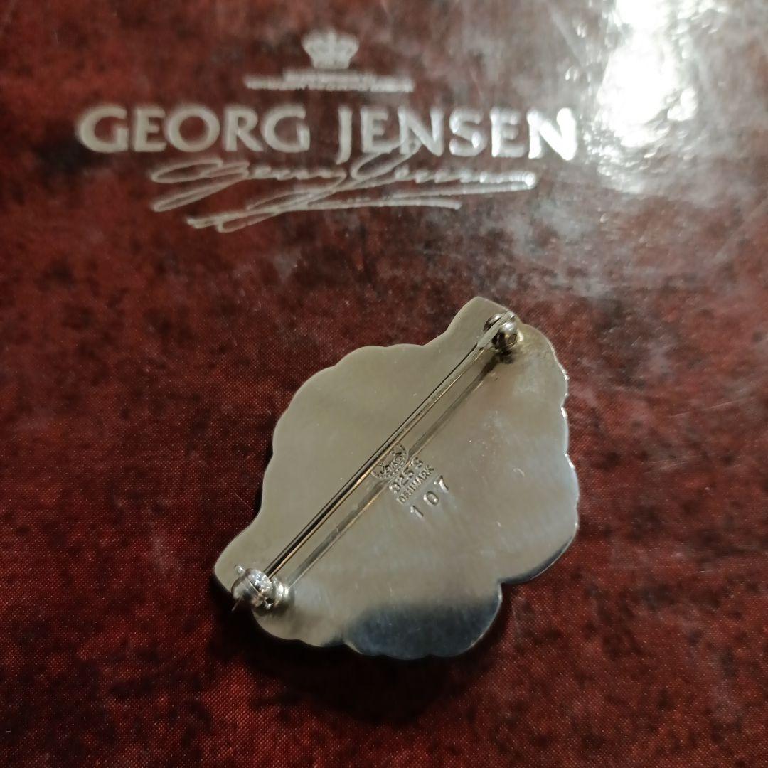 美品　入手困難　ジョージジェンセン　ブローチ　＃107　ムーンストーン