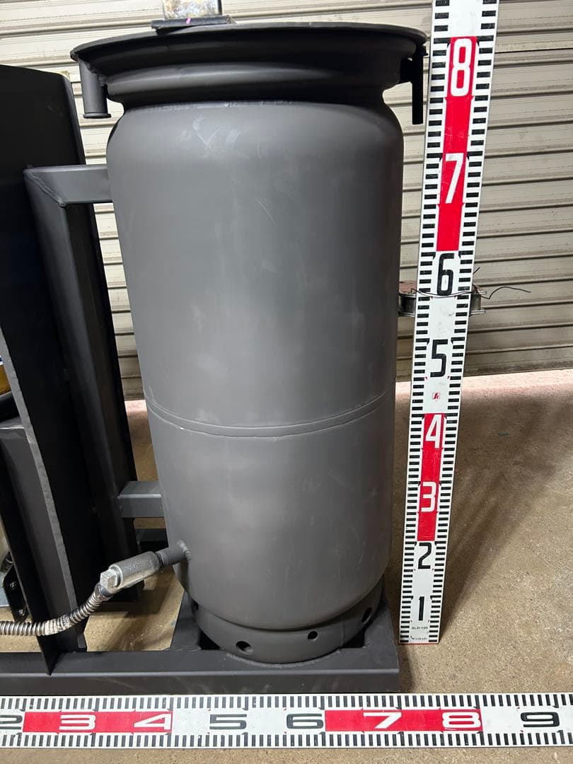 鍛冶工のプロが製作 廃油 ストーブ 送料無料 スライド蓋　キャスターロック付