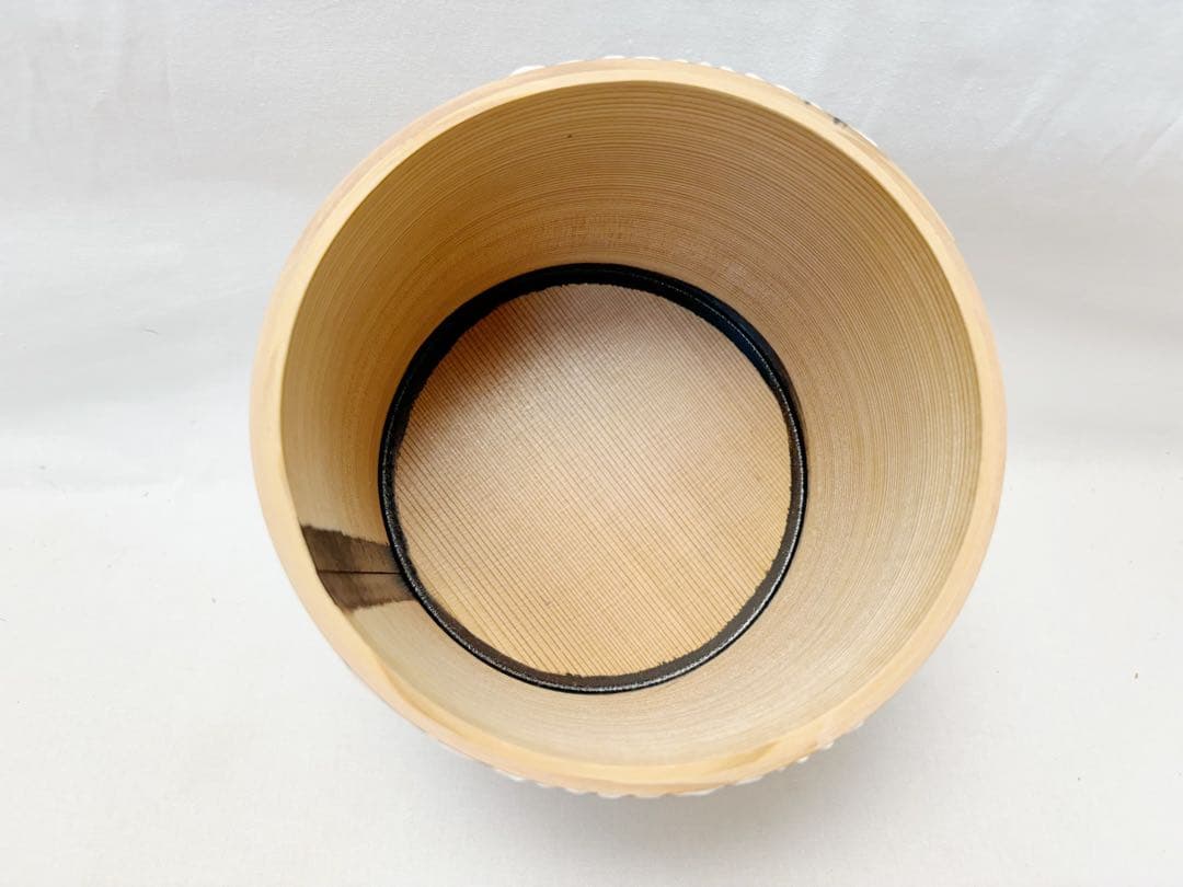 未使用 茶道具 塗師 宮下芳洋作 利休好写 菊絵曲水指 曲げわっぱ 木工芸共箱