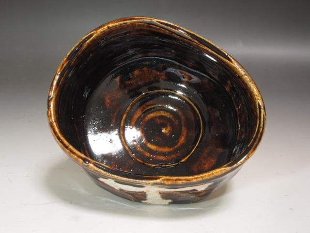 ★　若尾利貞　織部茶碗　斬新なデザインの一品★x583