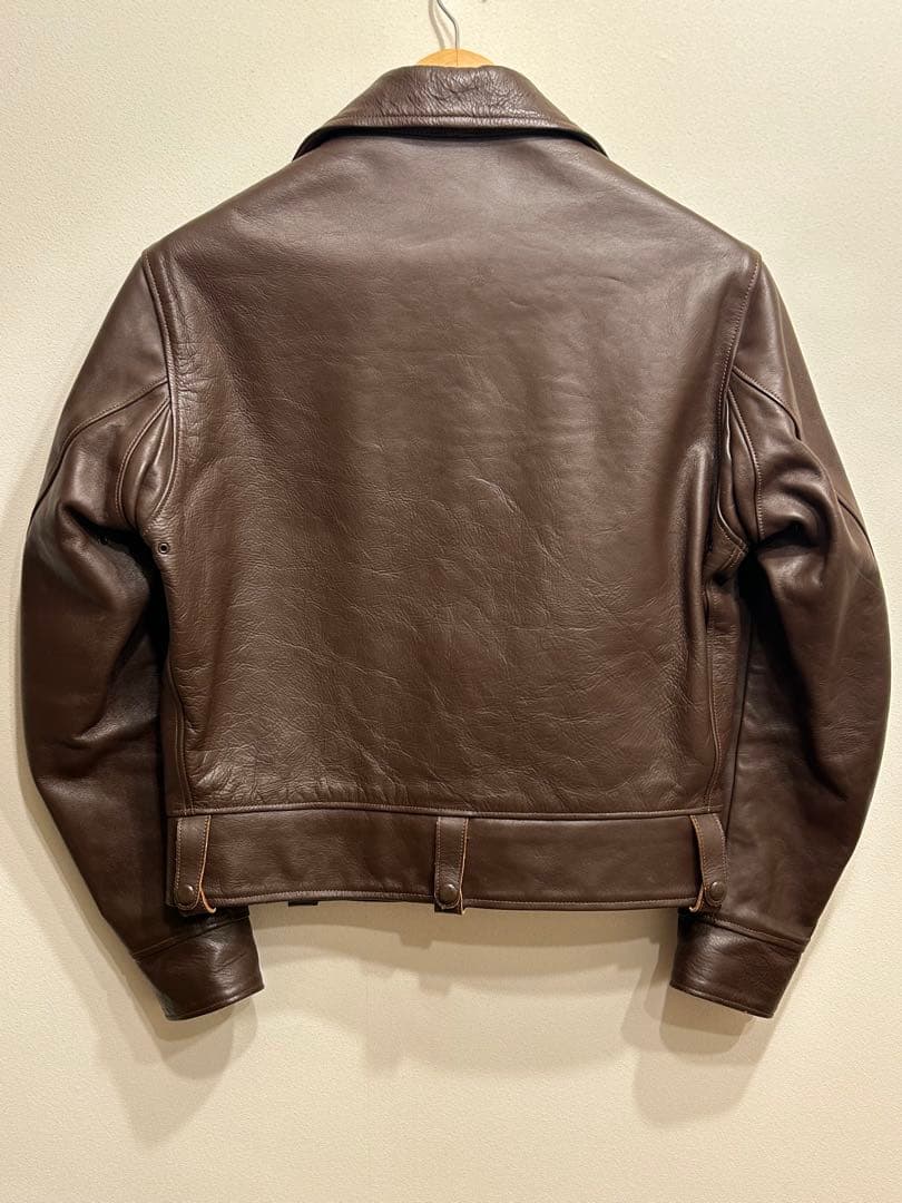 トイズマッコイ　シングルライダースジャケット ホースハイド　ブラウン　38