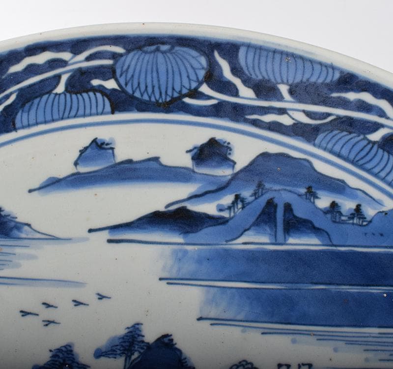 伊万里焼　古伊万里　山水文大皿　飾皿　直径40cm V　R3581C
