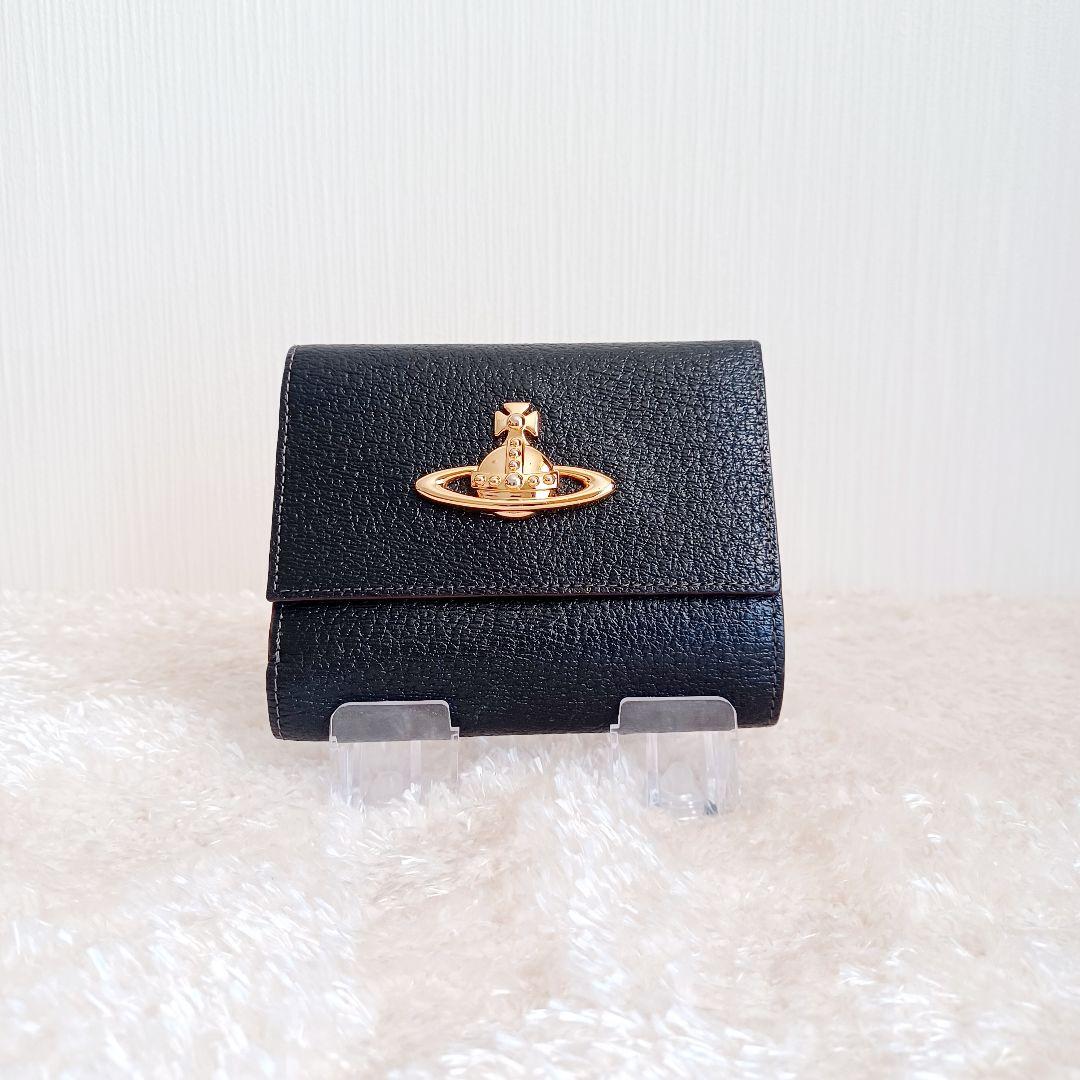 ✨極美品✨vivienne westwood　三つ折り　オーブ　ガマ口　ブラック