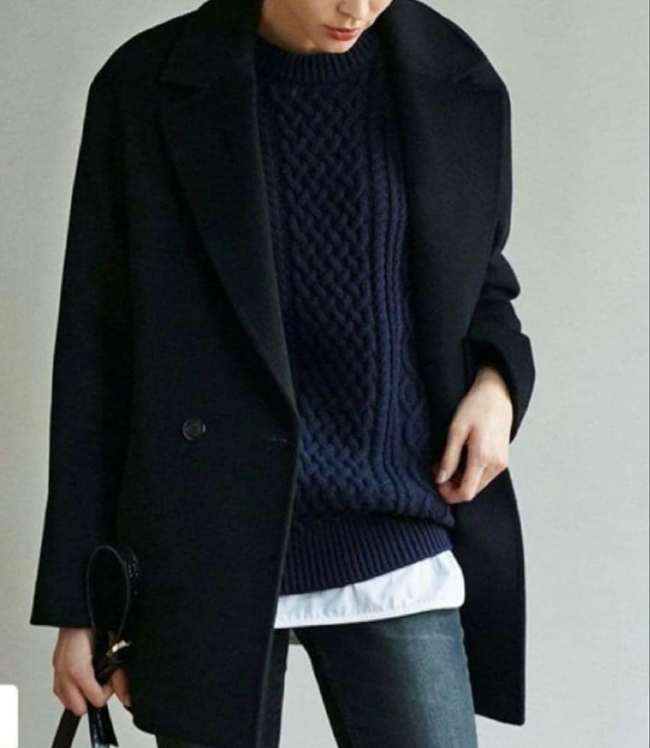 【美品】23区 ウールアンゴラビーバーショートコート チェスターコート 38 黒