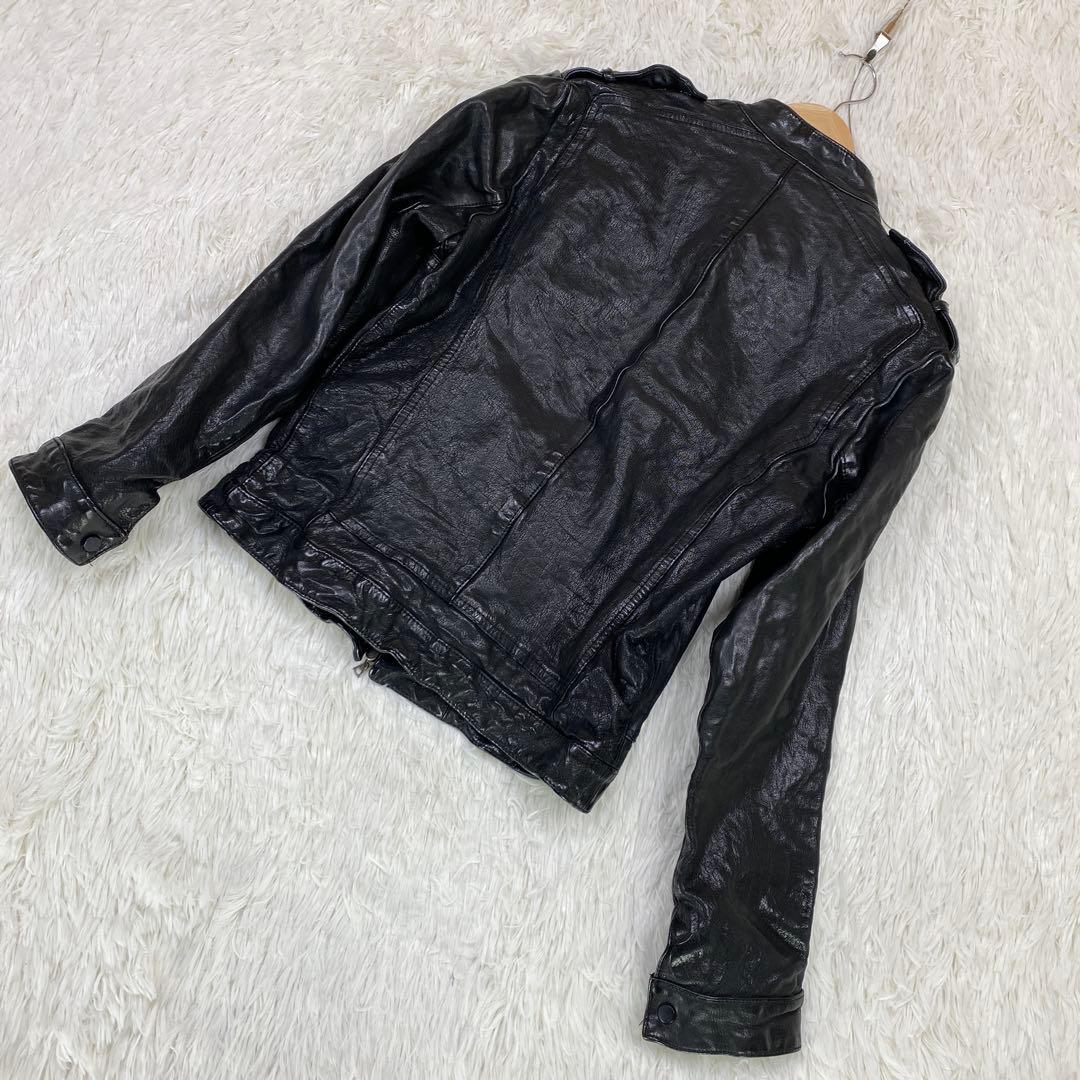 『Neil Barrett』 (XXS) レザー シングルライダースジャケット